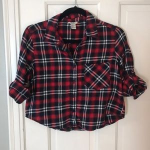 Flannel: cropped/ button down